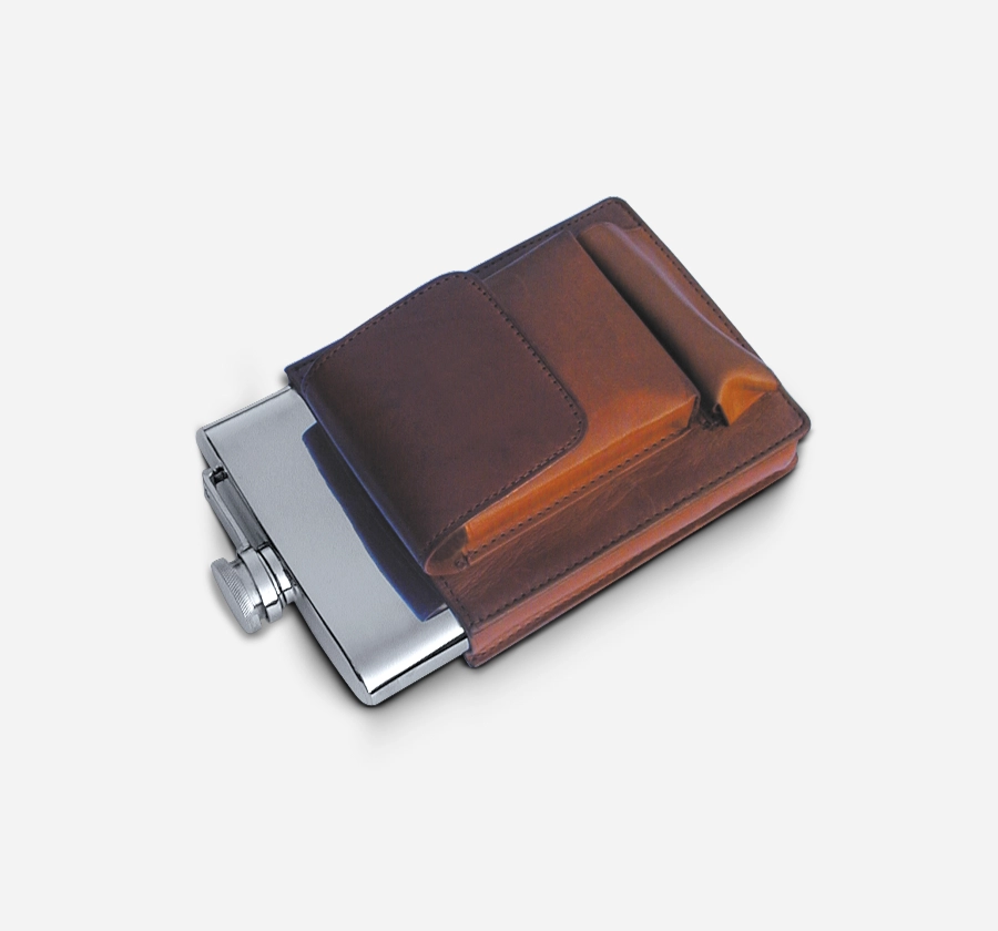 Hip Flask with Leather case